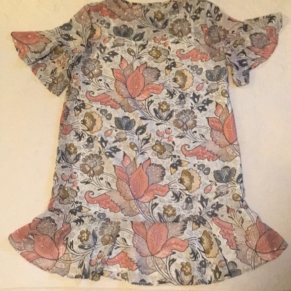 EUC Loft Shift Dress with Bottom & Ruffle Sleeves - Picture 6 of 8